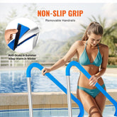 Pool Handrail 2 Pack 48 x 36 in Stainless Steel Railing with Base Plate for Indoor and Outdoor Pools Safety Deck Railing Rust Proof Grab Bar with Grip Cover and Accessories for Spas